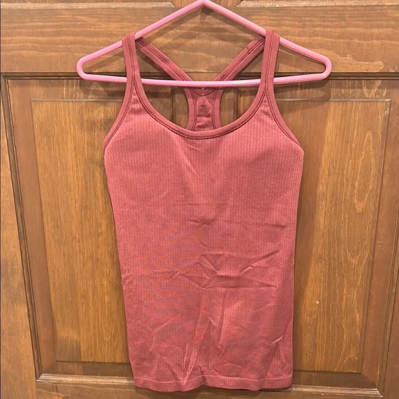 New Lululemon rust red sleeveless racerback tank padded 10 - Picture 1 of 10
